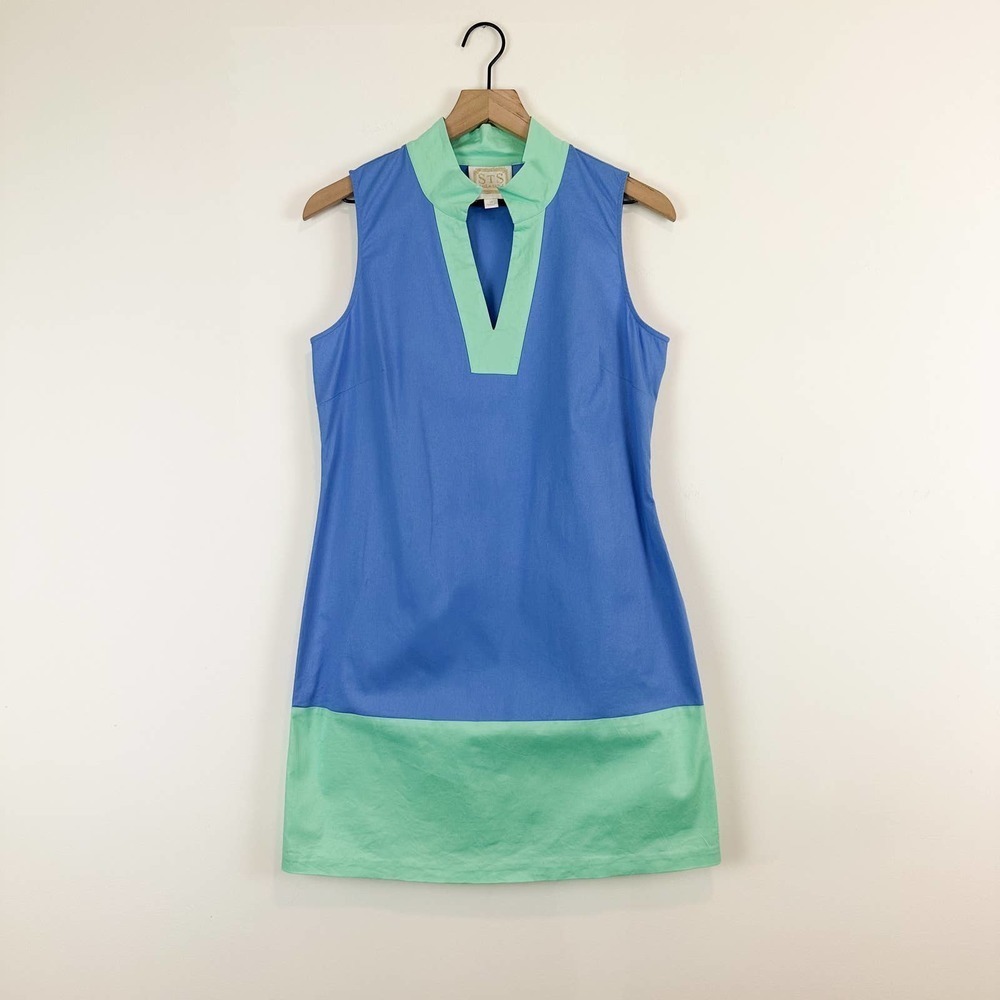 Sail to Sable Classic Sleeveless Colorblock Mini Shift Dress Nautical Prep Tunic